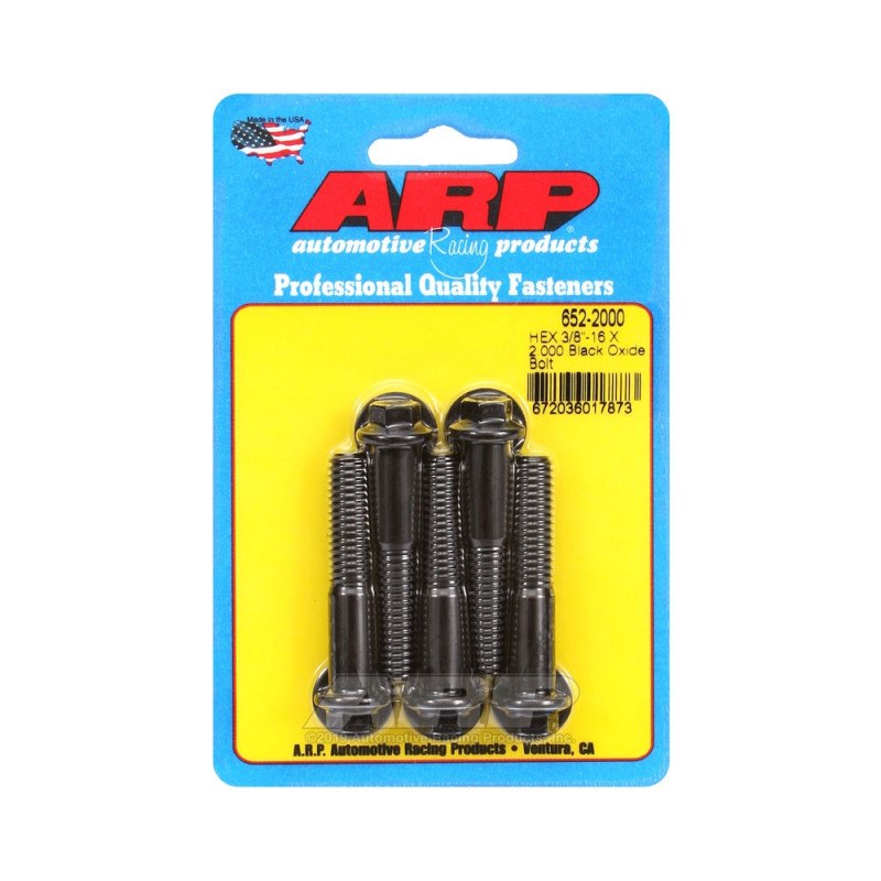 Șuruburi și piulițe universale ARP cu cap mic 3/8-16 – Hexagonale cu finisaj negru oxidat, set de 5 bucăți - ARP-652-2000 - 652-2000 - 3666618194684